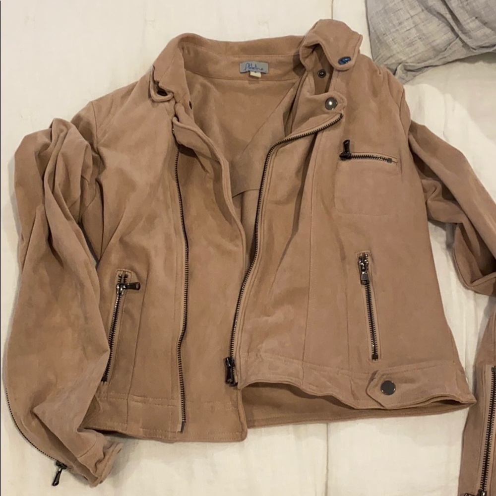 Abbeline faux suede moto jacket